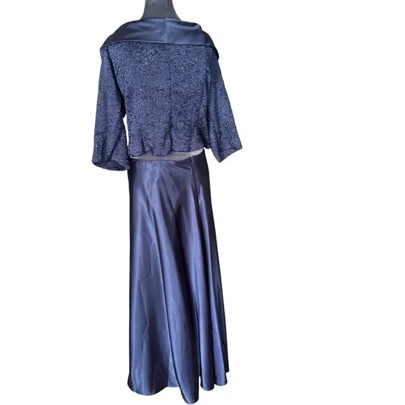 Alex Evenings Womens Navy Formal Skirt Set Size 24W Dresses